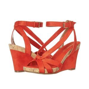 AEROSOLES Red Wedge Sandals